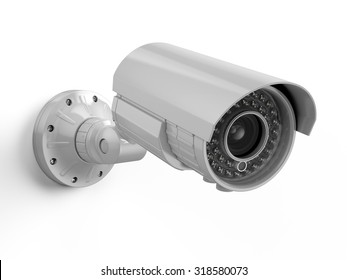 CCTV Camera. Security Camera Isolated On White