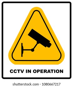 VSafety Adesivo 'CCTV In Operation' Per Finestra - 150x200 Mm, Nero/giallo, Conforme Norme Sicurezza EN ISO 7010 - 2
