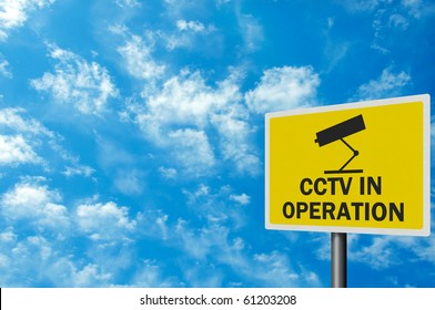 CCTV Warning Sign, Photo Realistic, With Space For Your Text / Editorial Overlay