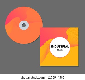 CD cover presentation design template with copy space and wave effect, editable   illustration.