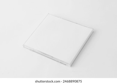 CD, DVD or BLU RAY case isolated on white background, Blank white CD cover isolated fit for your design