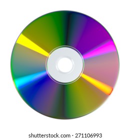 CD or DVD disk on white background, illustration