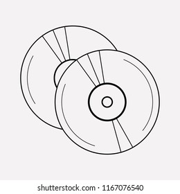 Cd icon line element.  illustration of cd icon line isolated on clean background for your web mobile app logo design.
