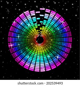 Cd Space Showing Compact Disc And Music