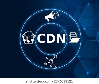 CDN acronym,content delivery network concept, network of geographically distributed servers and data centers designed to accelerate and optimize the delivery of web content and media files