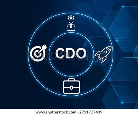 CDO acronym.Chief Development Officer concept.Executive managing relationships, fundraising, and strategic partnerships for nonprofit organizations.