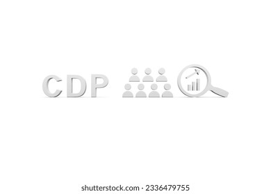 CDP concept white background 3d render illustration - Powered by Shutterstock - Get 15% off with code: PIKWIZARD15