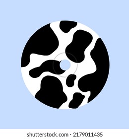 CD's design in cow pattern digital drawing and concept.
