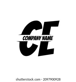CE modern initial logo in abstract concept with high quality professional design that will be best for your company with cartoon syle