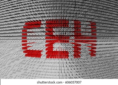 CEH in the form of binary code, 3D illustration
