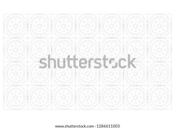 Ceiling Design Drawing Stock Illustration 1286611003