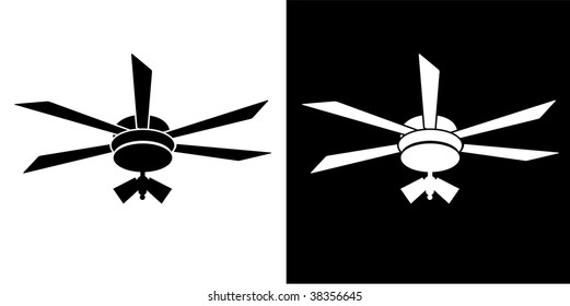 Ceiling Fan Icon Isolated On A White Background.