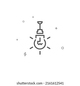 Ceiling lightbulb simple line icon. Lamp symbol, pictogram, sign isolated on white background.  - Powered by Shutterstock