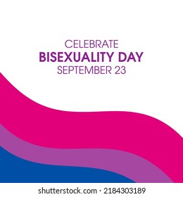 Celebrate Bisexuality Day Illustration. Abstract Waving Bisexual Pride Flag Icon Isolated On A White Background. September 23. Important Day