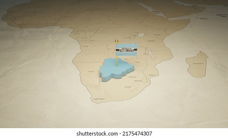 Celebrate Independence Day with 3d rendering flag map of Botswana. - Powered by Shutterstock