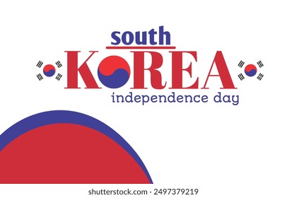 Celebrate South Korea Independence Day with this vibrant design featuring the national flag and bold typography Perfect for posters, banners, and social media posts commemorating this significant day - Powered by Shutterstock