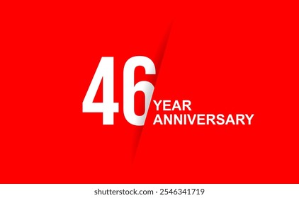 Celebrating 46th year anniversary with bold red and white design - Powered by Shutterstock