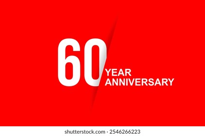 Celebrating 60 year anniversary with bold red design and white text - Powered by Shutterstock