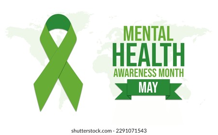 Celebrating Mental health awareness month each year during May. Emotional, psychological, and social well-being - Powered by Shutterstock