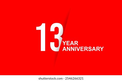 Celebrating a vibrant 13 year anniversary with bold red design - Powered by Shutterstock