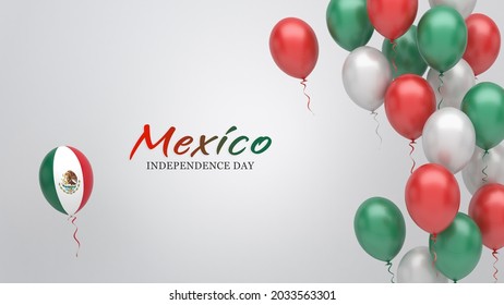 Celebration Banner Balloons Mexico Flag Colors Stock Illustration ...