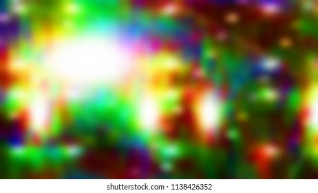 Celebratory Lights On A Black Background. Mystery, Third Dimension And Multicolored.