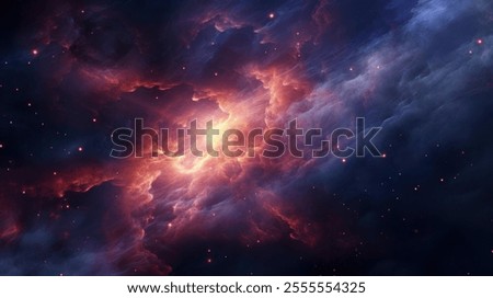 Celestial Nebula Cosmic Cloudscape Glowing Starscape
