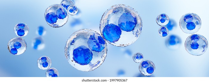 Cell division process,Human cells, 3D illustration.