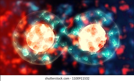 Cell Mitosis Cellular Division Celllike Lifeform Stock Illustration ...