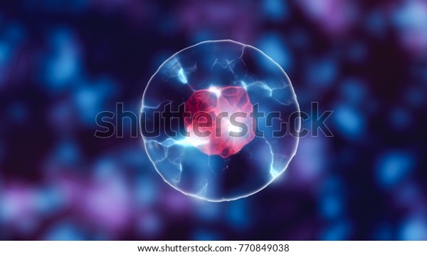 Cell with nucleus in mitosis and multiplication\
of cells for beauty and\
biology