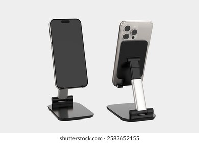 Cell Phone Stand,Angle Height Adjustable LISEN Cell Phone Stand For Desk,Thick Case Friendly Phone Holder Stand For Desk, Compatible with All Mobile Phones. 3d illustration