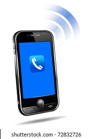 Cell Smart Phone Ringing Mobile - Raster Version