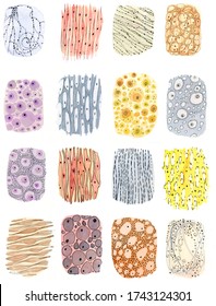 Cell Textures, Watercolor Medical Illustration, Body Cells. Muscle Tissue, Nerve Cells, Adipose Tissue And Others