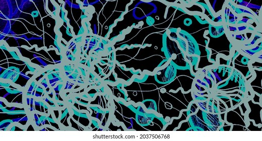 Cell Virus. Colorful Disease Under Microscope. Multicolor Microscope Virus. Attacking Cancer. Bright Growth Cells. Vivid Medicine. Car T Cell.