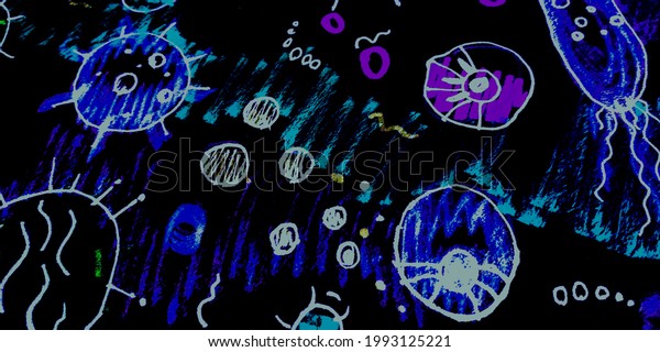 Cell Virus. Colorful Molecule Electron\
Microscope. Cosmos Microscope Virus. Oncology Image. Fluorescent\
T-cell Receptors. Black Covid19. Car T\
Cell.