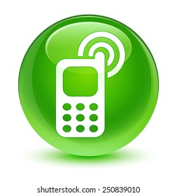 Cellphone Ringing Icon Glassy Green Button Stock Illustration 250839010 ...