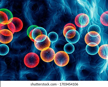 cells of different colors - 3d illustration