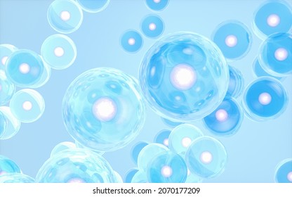 Cellular Structure, Biology Concept, 3d Rendering. Computer Digital Drawing.