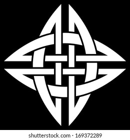 Celtic Quaternary Knot Isolated On Black Stock Illustration 169372289 ...