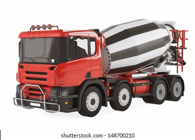 Cement Mixer Truck Isolated