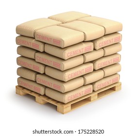 cement sacks on wooden pallet