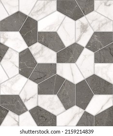 Cement Tile Floor. Marble Tile. Marble Pattern Texture Used For Interior Exterior Ceramic Wall Tiles And Floor Tiles. Hexagon Tiles.