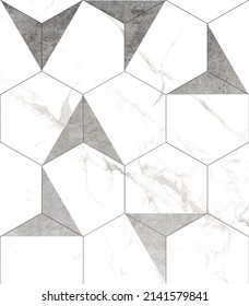 Cement Tile Floor. Transition Flooring. Wood Tile. Wood Pattern Texture Used For Interior Exterior Ceramic Wall Tiles And Floor Tiles Wooden Pattern. Hexagon Tiles Spilling Out Into The Wood Flooring.