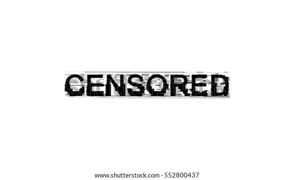 Censored Black Text Computer Glitch Effect Stock Illustration