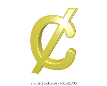 Cent Sign Isolated On White, 3d Illustration