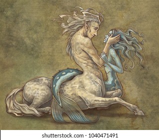 Centaur And Mermaid