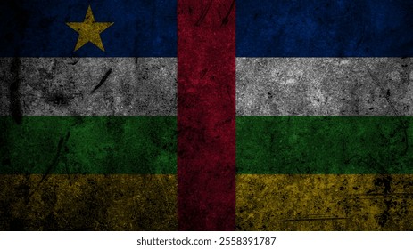 Central African Republic grunge flag on the aged stone background - Powered by Shutterstock