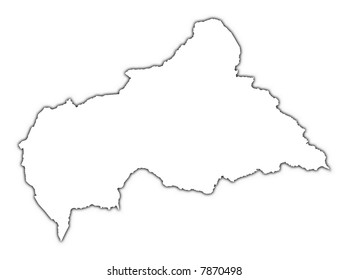 Central African Republic Outline Map Country Stock Vector (Royalty Free ...