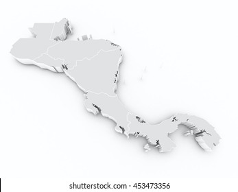 central america states 3d map
