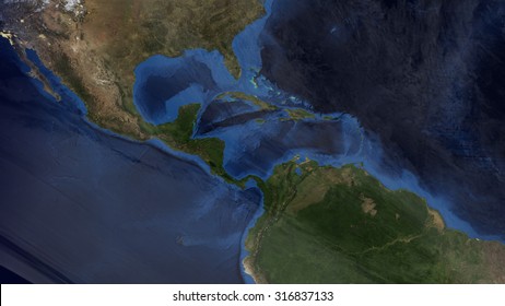 Central American Space View (Elements of this image furnished by NASA)